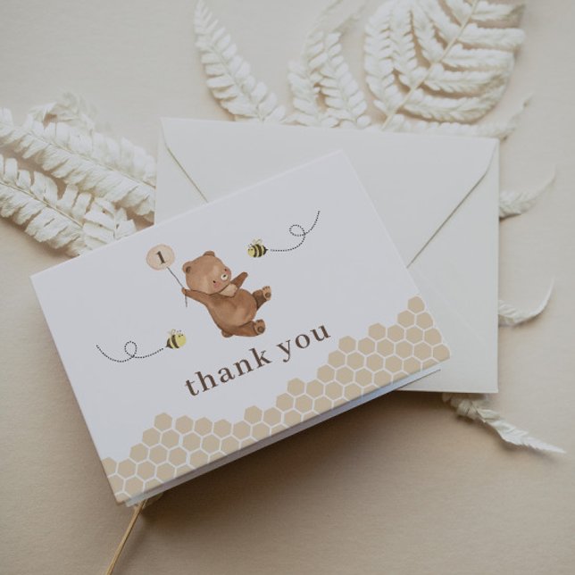 Tarjeta de agradecimiento de Honey Bear First Bee  (Subido por el creador)