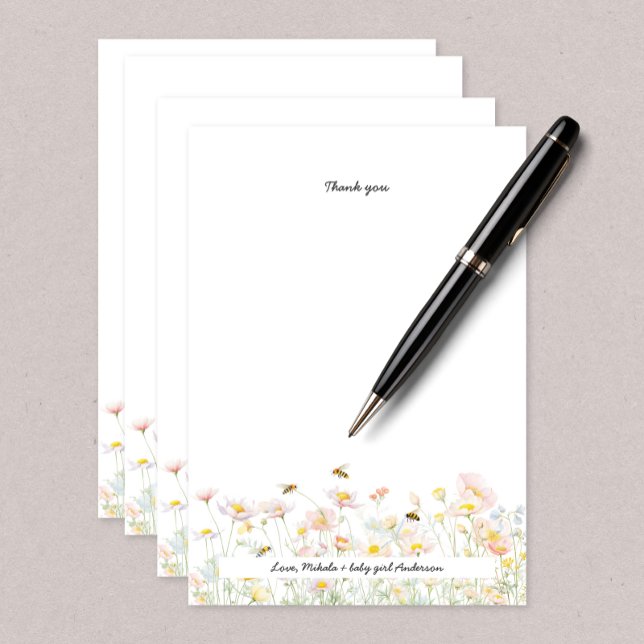Tarjeta de agradecimiento de Honey Bee Baby Shower (Subido por el creador)