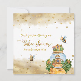 Tarjeta de agradecimiento de HoneyComb Bee Theme B