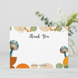 Tarjeta de agradecimiento de hongo geométrico colo