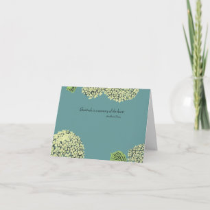 Tarjeta de agradecimiento de Hortensia Azul