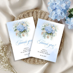 Tarjeta de agradecimiento de Hortensia Azul Natura