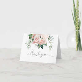 Tarjeta de agradecimiento de hortensia floral rosa