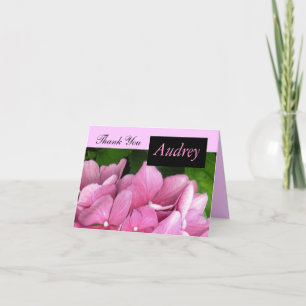 Tarjeta de agradecimiento de Hortensia Rosa con no
