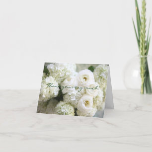 tarjeta de agradecimiento de hortensias blancas y 