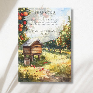 Tarjeta de agradecimiento de huerto de manzanas de