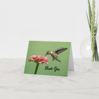 Tarjeta de agradecimiento de Hummingbird bonito