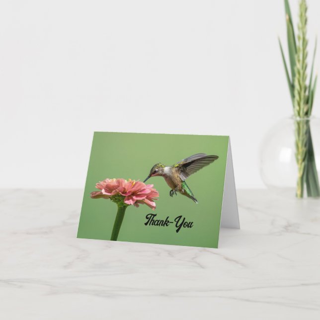 Tarjeta de agradecimiento de Hummingbird bonito (Anverso)