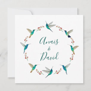 Tarjeta de agradecimiento de Hummingbird Wreath Bo