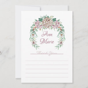 Tarjeta de agradecimiento de Hydrangea