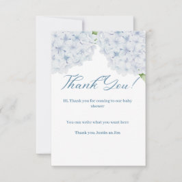 Tarjeta de agradecimiento de Hydrangea Baby Shower
