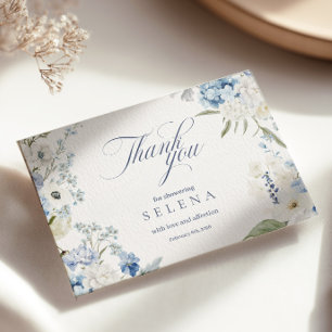 Tarjeta de agradecimiento de Hydrangea   Blue Flor