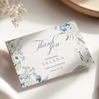 Tarjeta de agradecimiento de Hydrangea | Blue Flor