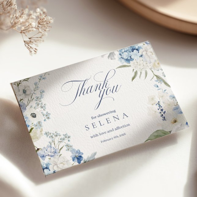 Tarjeta de agradecimiento de Hydrangea | Blue Flor (Subido por el creador)