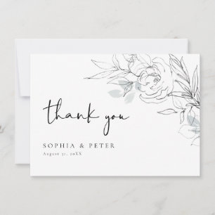 Tarjeta de agradecimiento de ilustración floral bo
