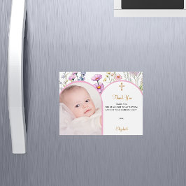 Tarjeta de agradecimiento de imán de foto de flore