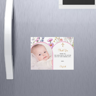 Tarjeta de agradecimiento de imán de foto de flore