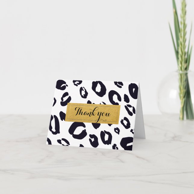 Tarjeta de agradecimiento de impresión de leopardo (Anverso)