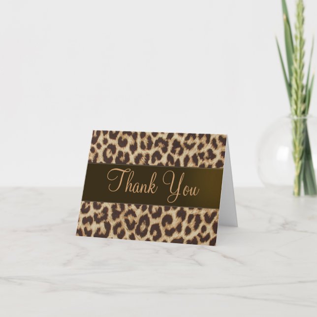 Tarjeta de agradecimiento de impresión Leopard (Anverso)