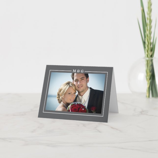 Tarjeta de agradecimiento de iniciales modernas (Anverso)