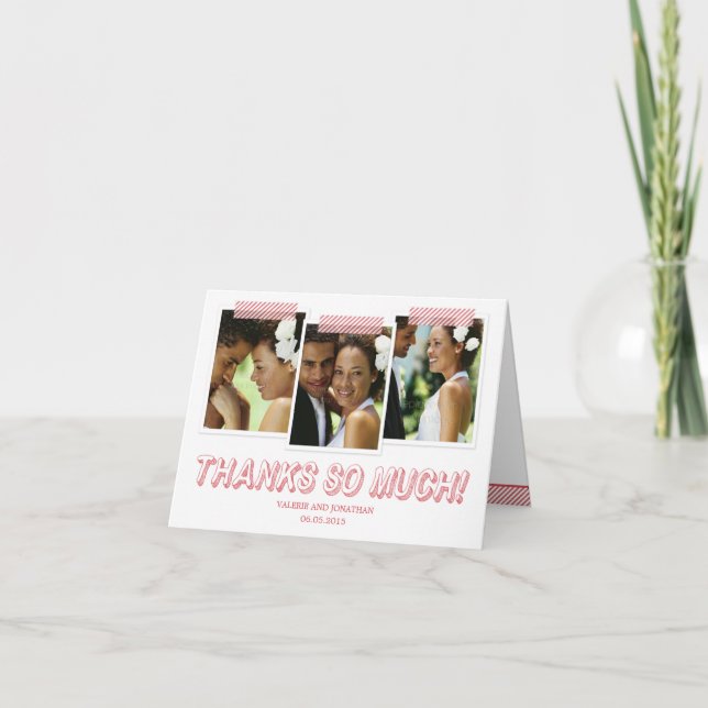 Tarjeta de agradecimiento de instantáneas divertid (Anverso)