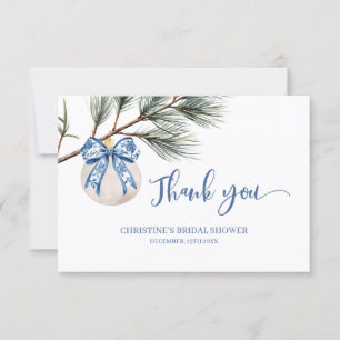Tarjeta de agradecimiento de invierno chinoiserie