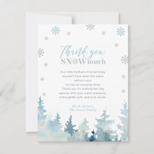 Tarjeta de agradecimiento de invierno Silver & Blu