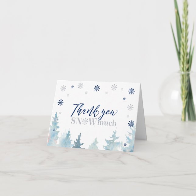 Tarjeta de agradecimiento de invierno Silver & Blu (Anverso)