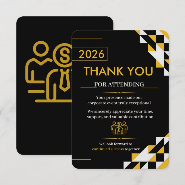 Tarjeta de agradecimiento de invitación a evento c (Anverso / Reverso)