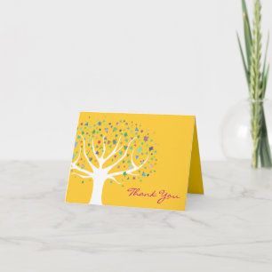 Tarjeta de agradecimiento de invitación al árbol d