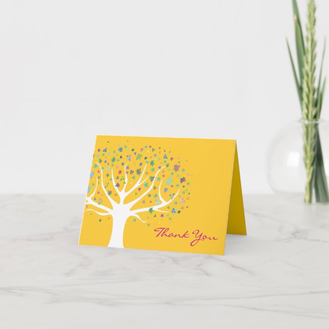 Tarjeta de agradecimiento de invitación al árbol d (Anverso)