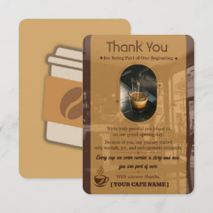 Tarjeta de agradecimiento de invitación de apertur