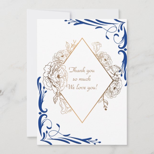 Tarjeta de agradecimiento de invitación de boda (Anverso)