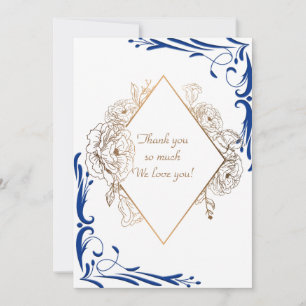 Tarjeta de agradecimiento de invitación de boda