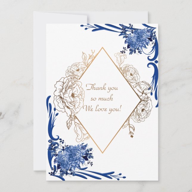 Tarjeta de agradecimiento de invitación de boda (Anverso)