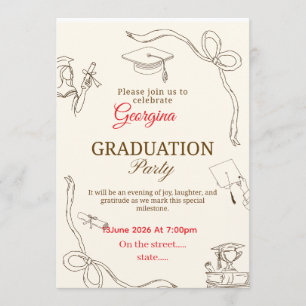 Tarjeta de agradecimiento de invitación de graduac