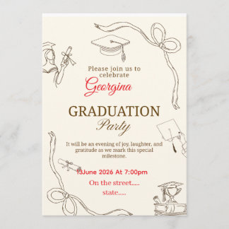 Tarjeta de agradecimiento de invitación de graduac