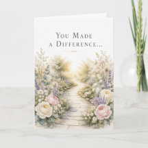 Tarjeta de agradecimiento de jardín de acuarela el