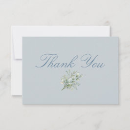 Tarjeta de agradecimiento de jardín europeo azul p