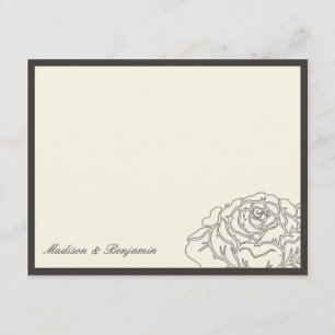 Tarjeta de agradecimiento de Jardín Rosa - Carbón