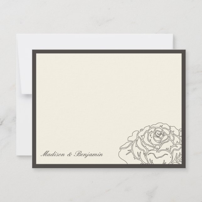 Tarjeta de agradecimiento de Jardín Rosa - Carbón (Anverso)