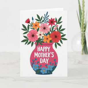 Tarjeta de agradecimiento de jarrón floral