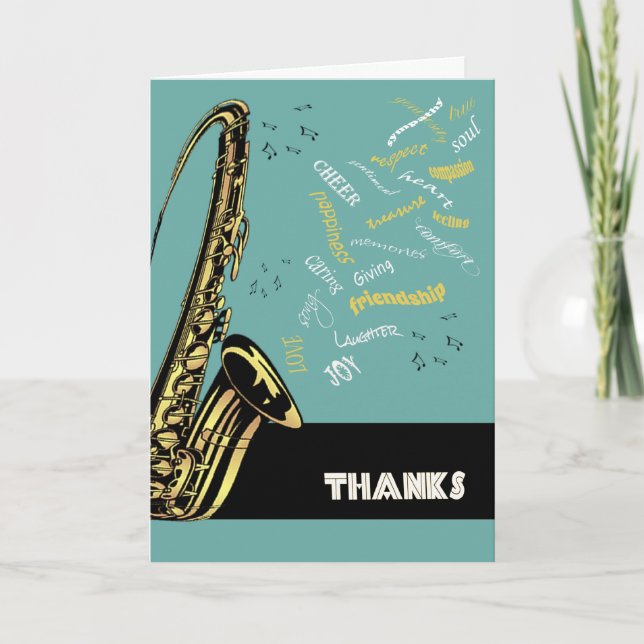 Tarjeta de agradecimiento de Jazz Saxofón (Anverso)