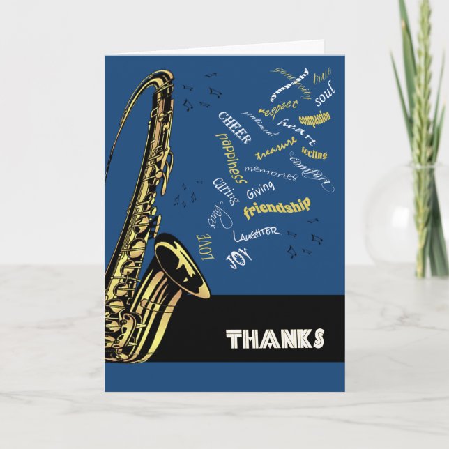 Tarjeta de agradecimiento de Jazz Saxofón (Anverso)
