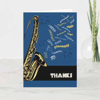 Tarjeta de agradecimiento de Jazz Saxofón