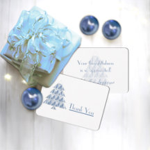 Tarjeta de agradecimiento de Joyoux Noel Blue