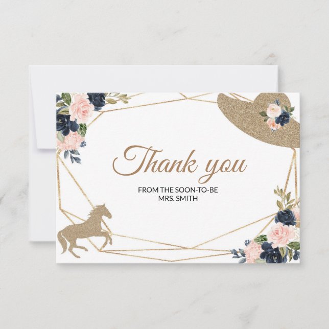 Tarjeta de agradecimiento de Kentucky Derby Boda (Anverso)