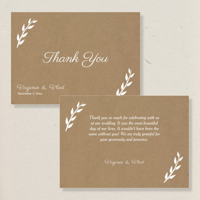 Tarjeta de agradecimiento de Kraft y Rustic Boda (Subido por el creador)