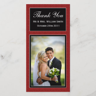 Tarjeta de agradecimiento de la boda de Damask