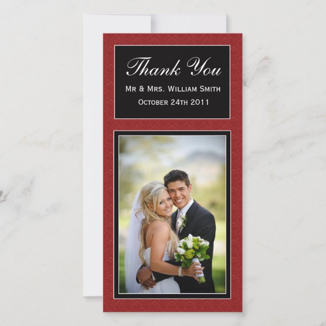 Tarjeta de agradecimiento de la boda de Damask (Anverso)